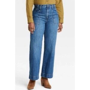 Women's High-Rise Wide Leg Jeans - Universal Thread Medium‎ Wash Size 2